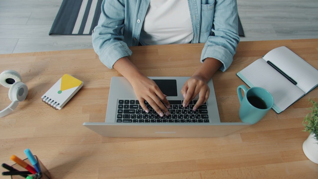 Journalist working on a story in a modern newsroom
